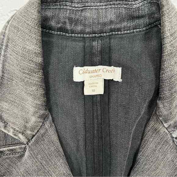 Coldwater creek fitted charcoal gray faded, denim blazer, size 10 A231 - Picture 3 of 7